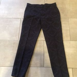 Brocade Navy blue and black cigarette pants